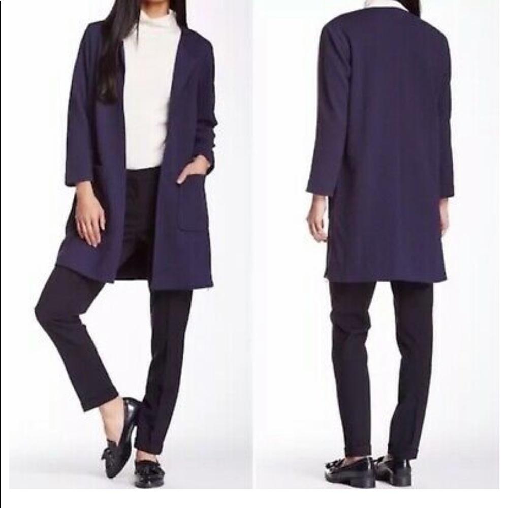 Harlowe & Graham Navy Topper Coat